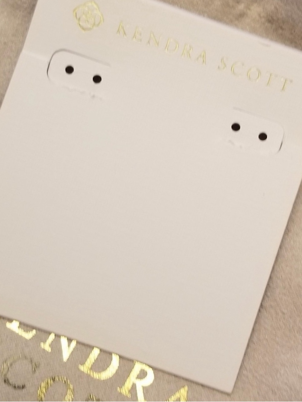 ‼️ISO‼️ Kendra Scott White Jewelry Card with Gold Foil Logo